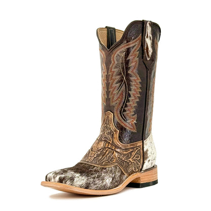 Men's Bulldog Hand Tooled Boots - Long Horn / Cowhide