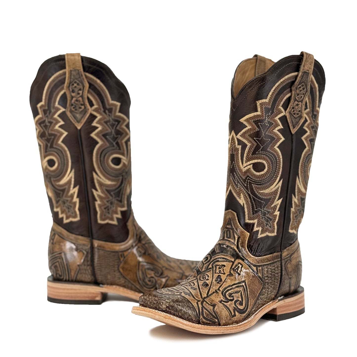 Women's Bulldog Hand Tooled Boots - Royal Flush Rustic