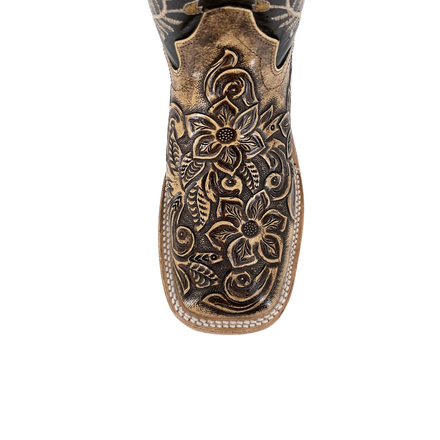 Women’s Bulldog Hand Tooled Boots - Floral Rustic