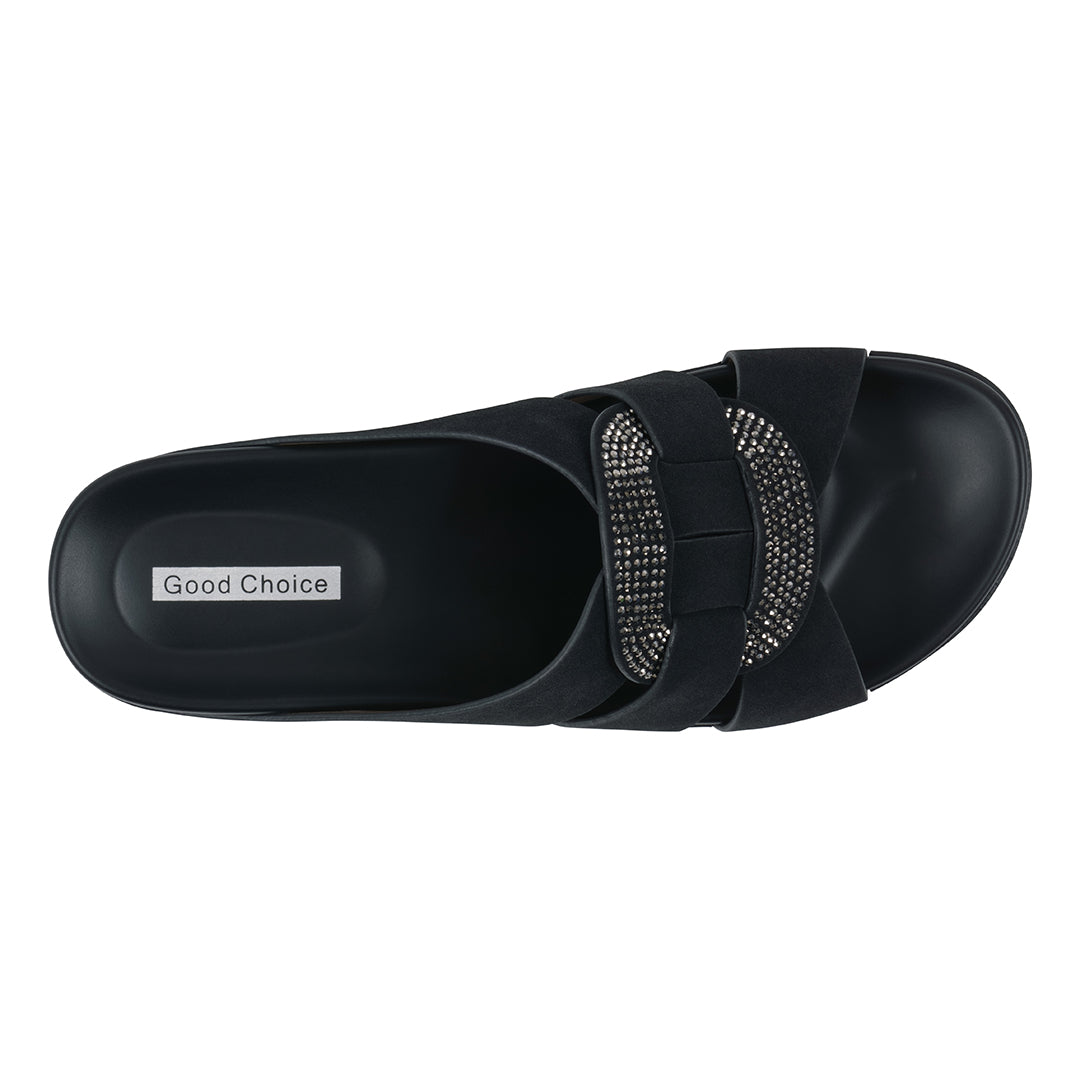 Women's Betsy Black Embellished Comfort Sandals