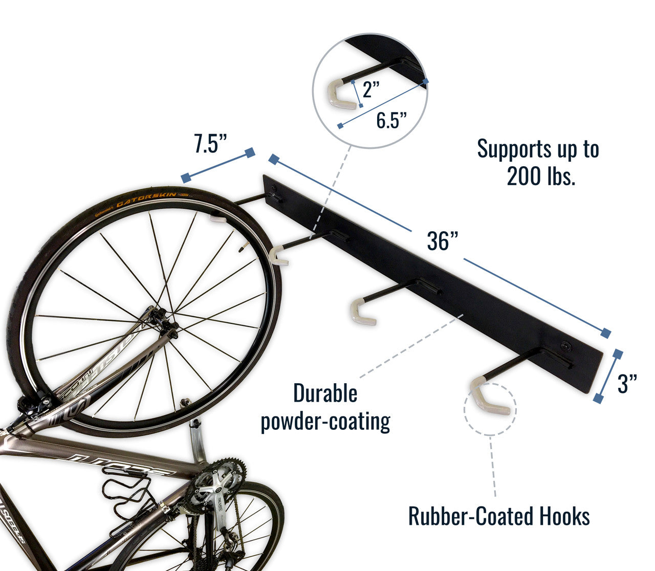 Blackstone Bike Storage Rack | 4 Bikes | Black