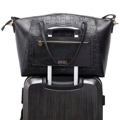 Caroline Vegan Leather Monogram Weekender Duffel Bag