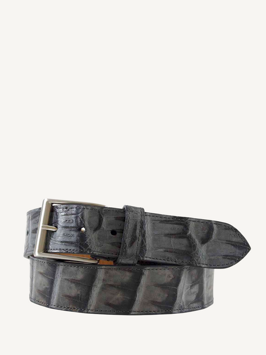 Dark Grey Vintage Crocodile Tail Belt | 1 1/2" Width