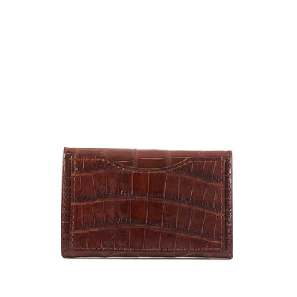 Brown Genuine Alligator Envelope Wallet with Hidden Snap | h5041
