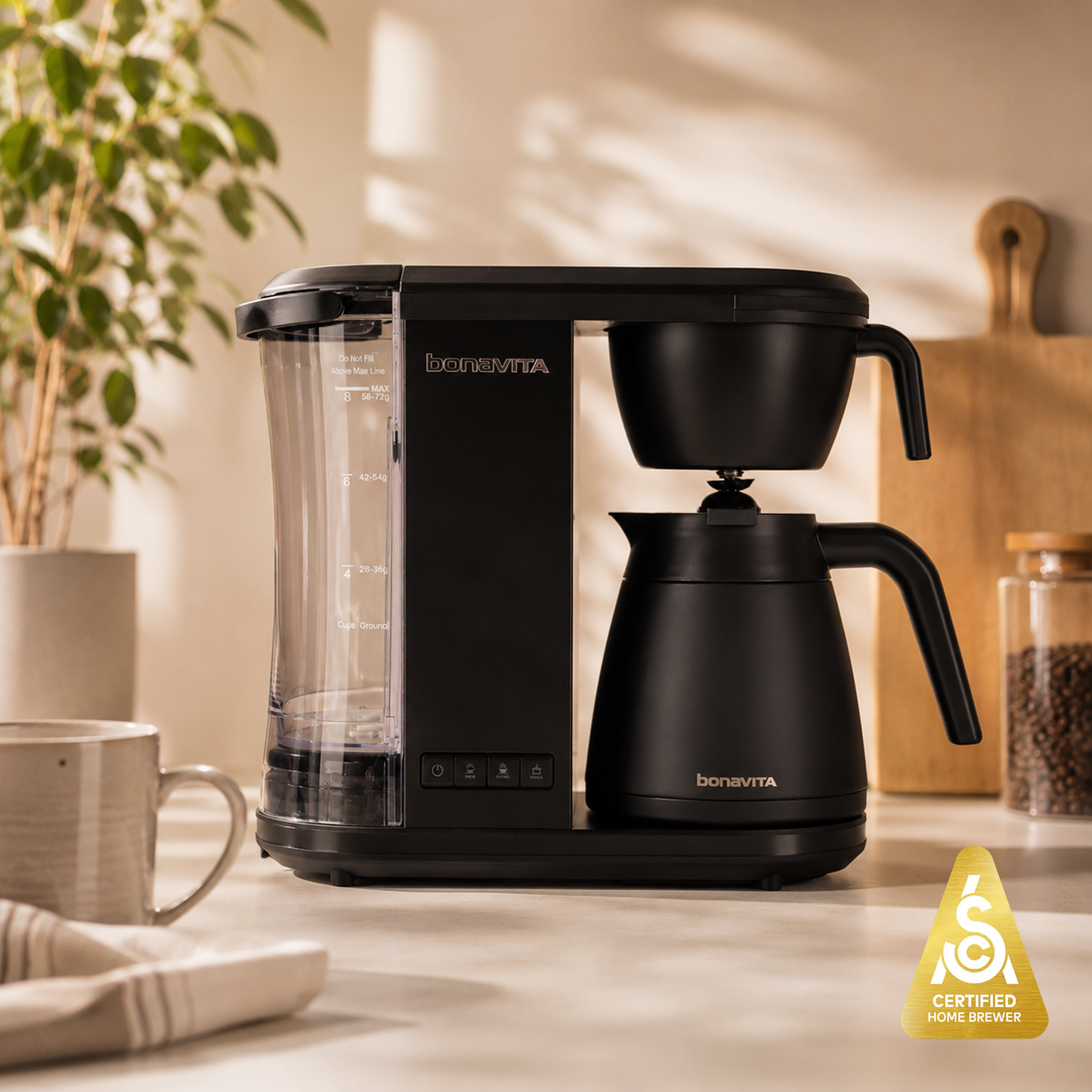 Enthusiast 8-Cup Drip Coffee Brewer with 1.3L Thermal or Glass Carafe