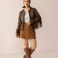 The Outlaw Edit Leather Jacket in Dusk Brown