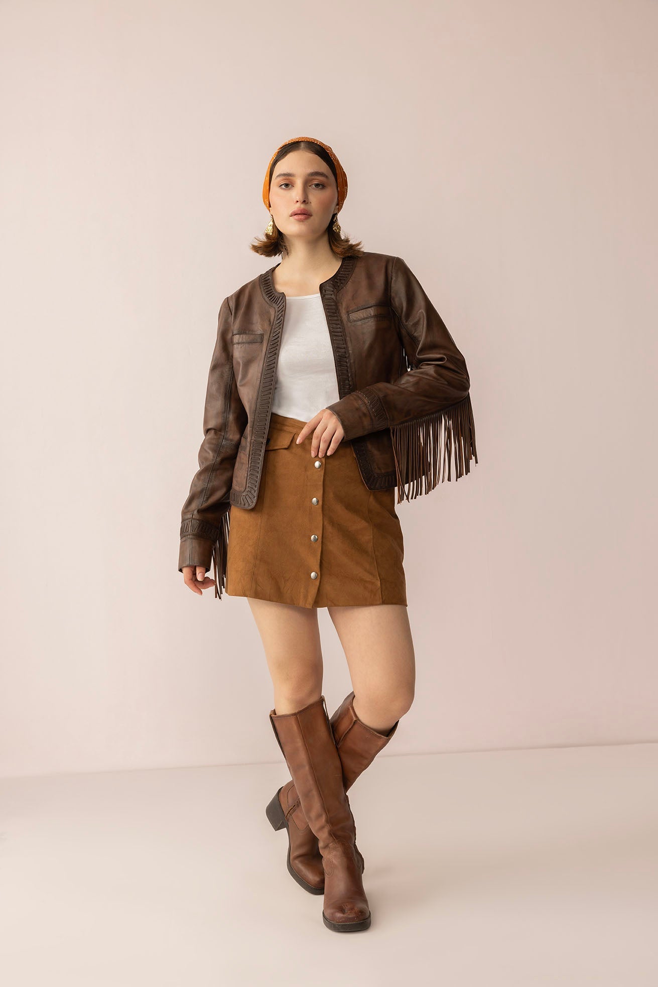 The Outlaw Edit Leather Jacket in Dusk Brown