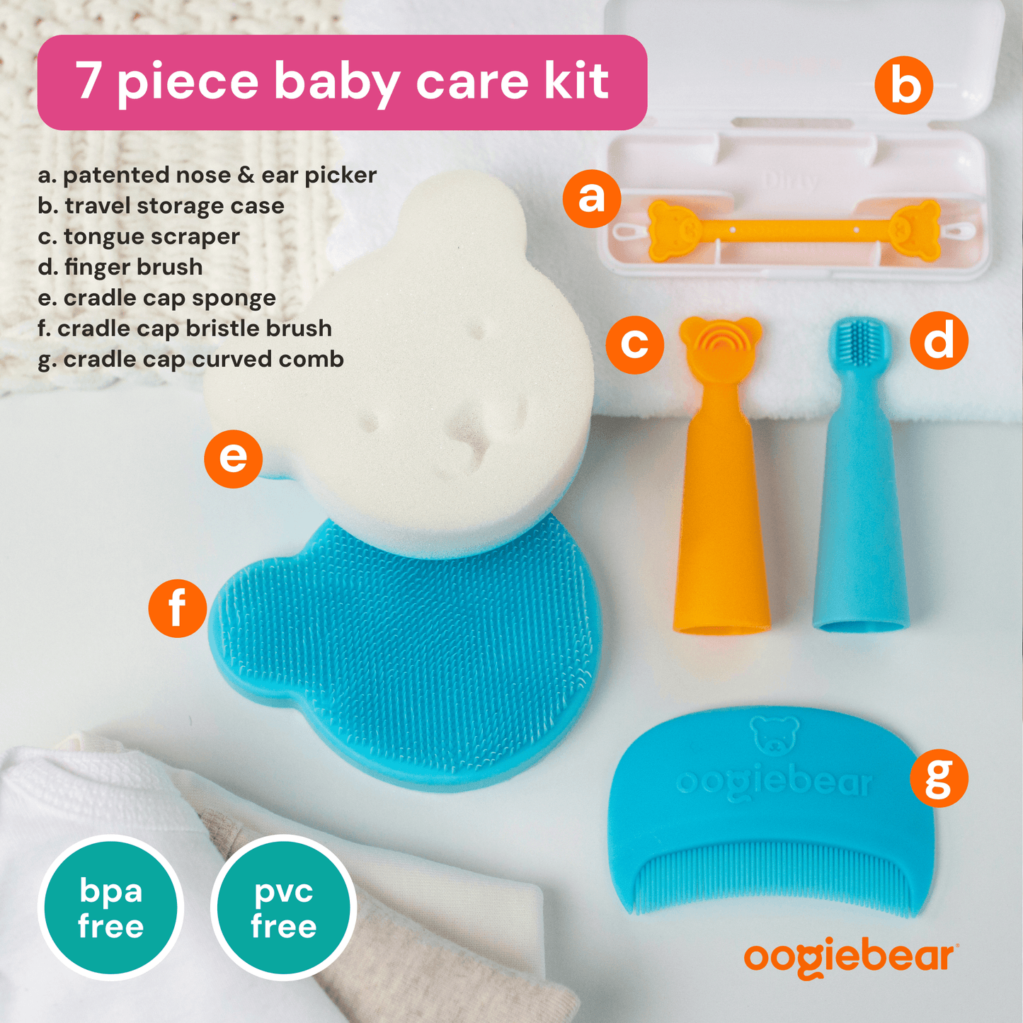 oogiebear baby essentials kit (7-piece)