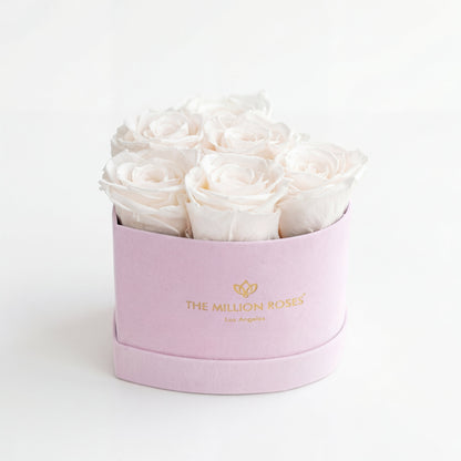 Baby Heart Light Pink Box | White Roses