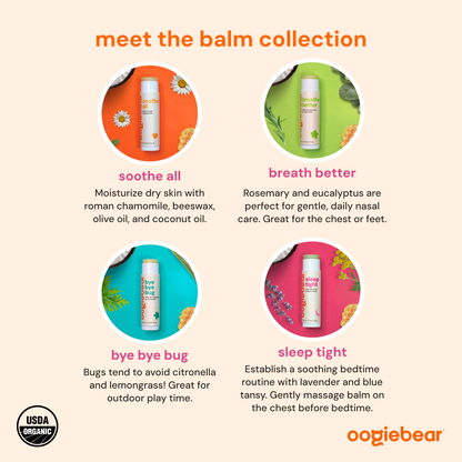oogiebear organic balm collection (4-pack)