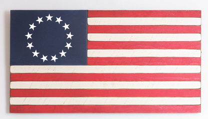 Collective - Betsy Ross Classic Wooden American Flag - Handcrafted Patriotic Wall Art