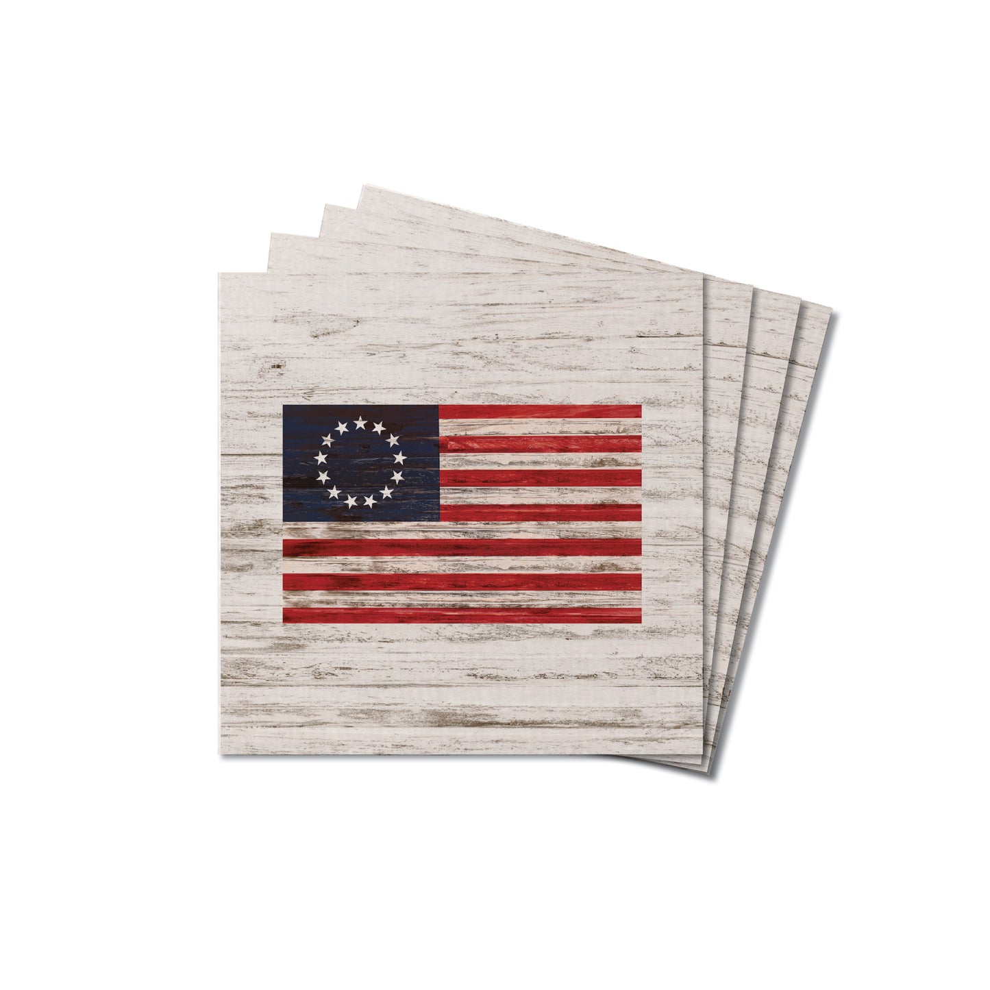 Collective - Betsy Ross Flag Coaster Set - White