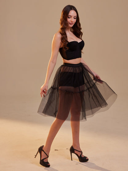 Black Tulle Underskirt (Petticoat) – Sheer Layering Skirt
