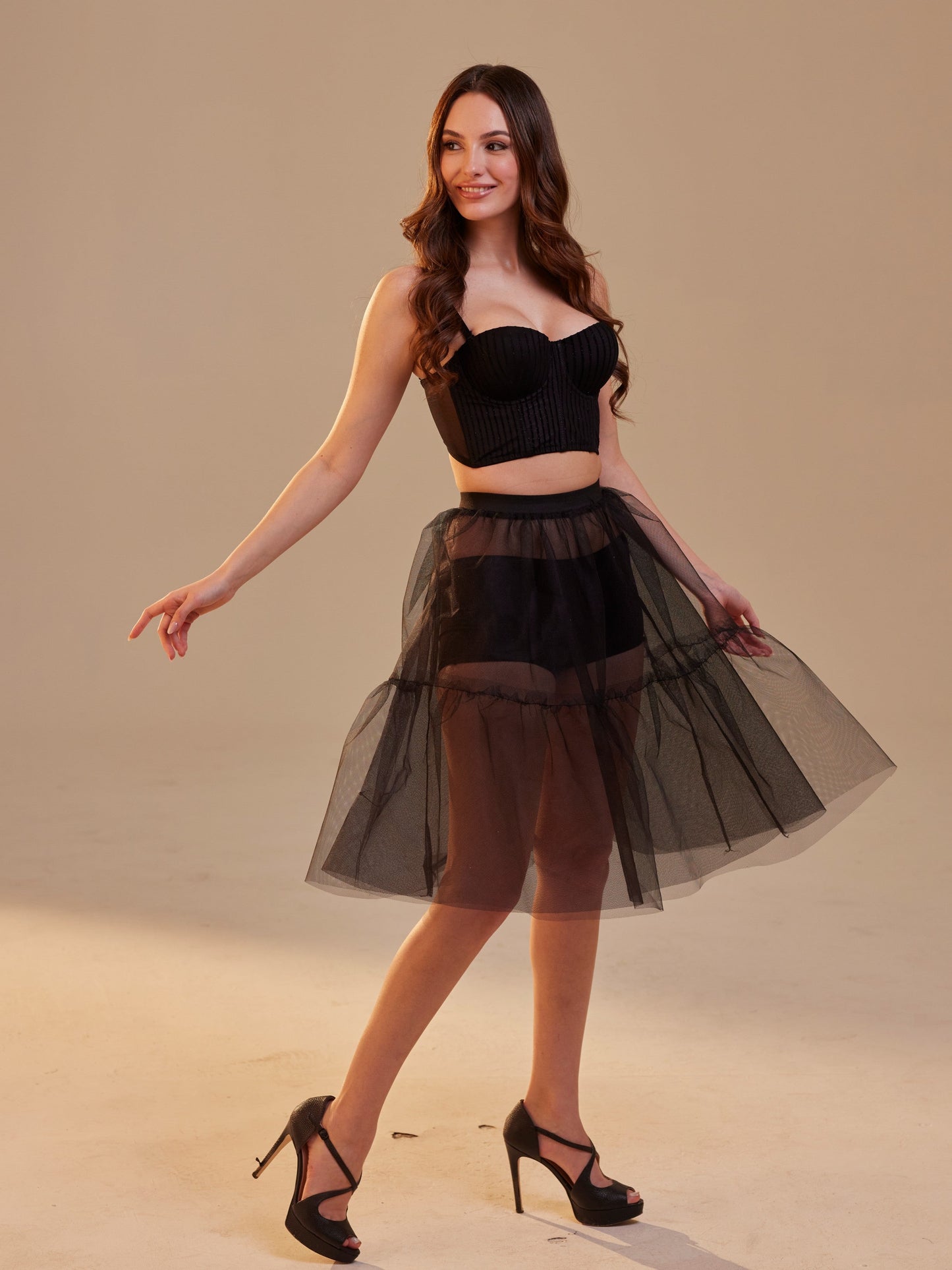 Black Tulle Underskirt (Petticoat) – Sheer Layering Skirt