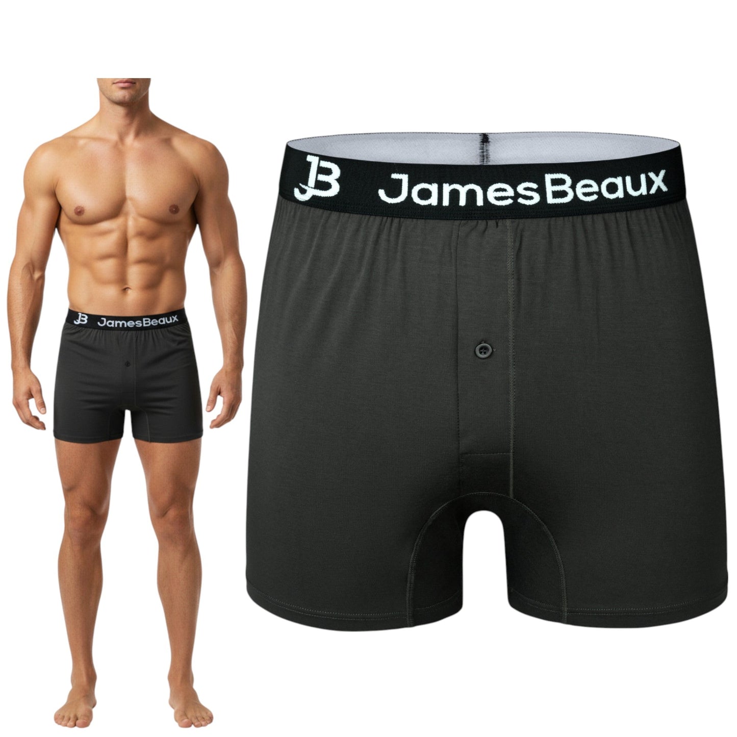Men's Black 95% Viscose from Bamboo Boxer Shorts