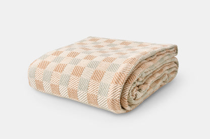 Block Pattern Cotton Blanket
