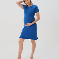 Short Sleeve Knit Maternity Dress with Playful Hem Detail