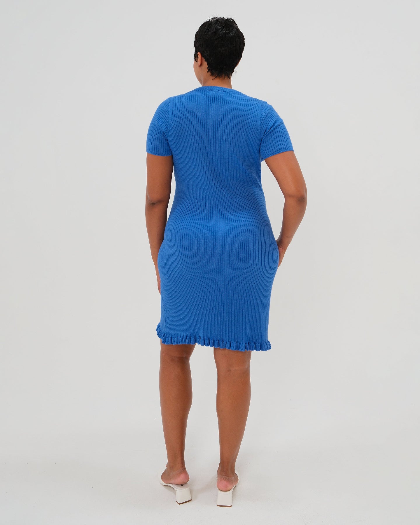 Short Sleeve Knit Maternity Dress with Playful Hem Detail