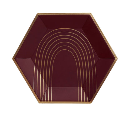 Bordeaux - Maroon Arch Large Paper Plates