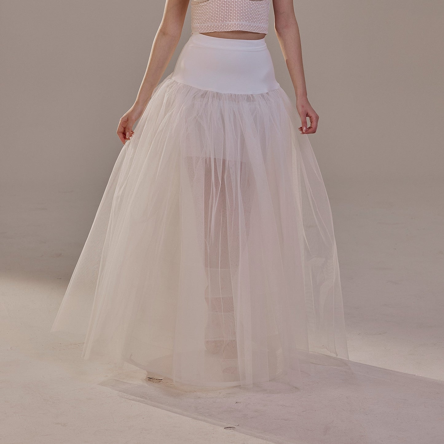 Bridal Petticoat with Corsage and Hard Net Tulle Underskirt  ,Wedding Crinoline with Petticoat Netting Fabric