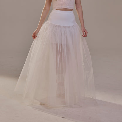 Bridal Petticoat with Corsage and Hard Net Tulle Underskirt  ,Wedding Crinoline with Petticoat Netting Fabric