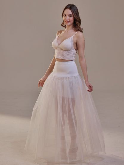 Bridal Petticoat with Corsage and Hard Net Tulle Underskirt  ,Wedding Crinoline with Petticoat Netting Fabric