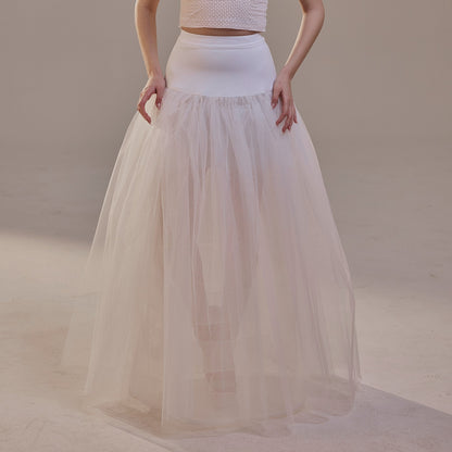 Bridal Petticoat with Corsage and Hard Net Tulle Underskirt  ,Wedding Crinoline with Petticoat Netting Fabric