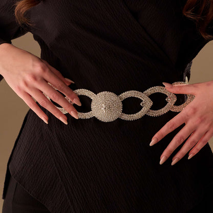 Elegant Silver Wedding Belt- Bridal Sash Belt, Jeweled  Belt