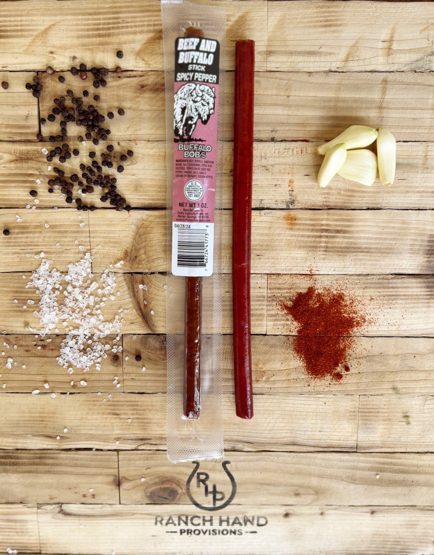Buffalo and Beef Jerky Stick — Spicy | Buffalo Bob's