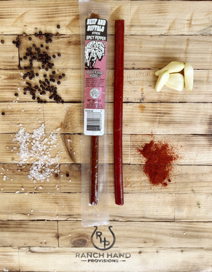 Buffalo and Beef Jerky Stick — Spicy | Buffalo Bob's