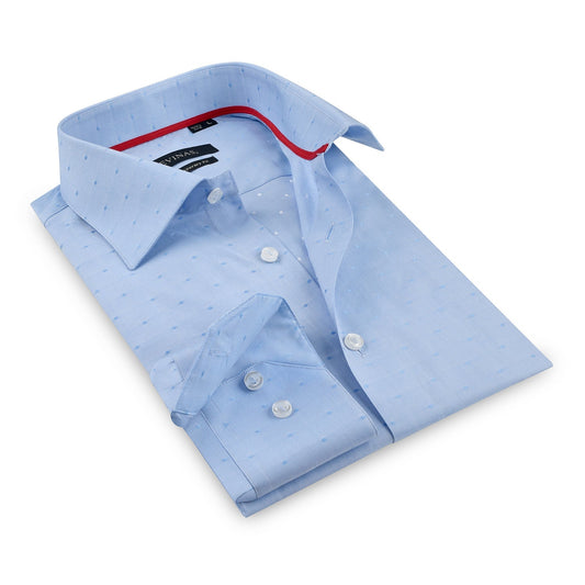 Button-Up Shirt // Blue -  Contemporary Fit - Contrast trimming - final sale - Size Small