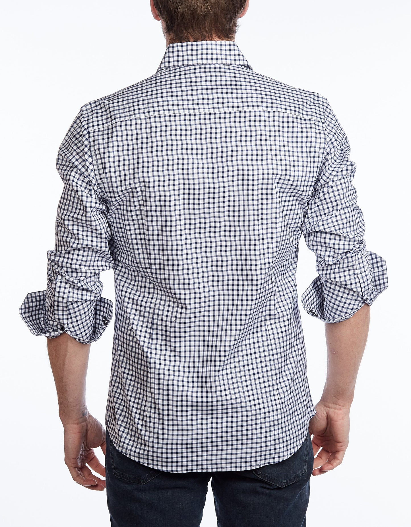 Button-Up Shirt //  - Contemporary Fit - contrast  trimming - final sale - Size Small