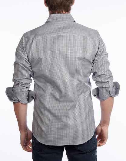 Button-Up Shirt //  - Contemporary Fit - contrast  trimming - final sale - Size Small