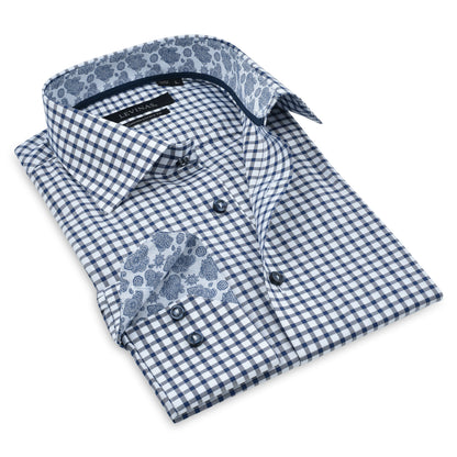 Button-Up Shirt //  - Contemporary Fit - contrast  trimming - final sale - Size Small