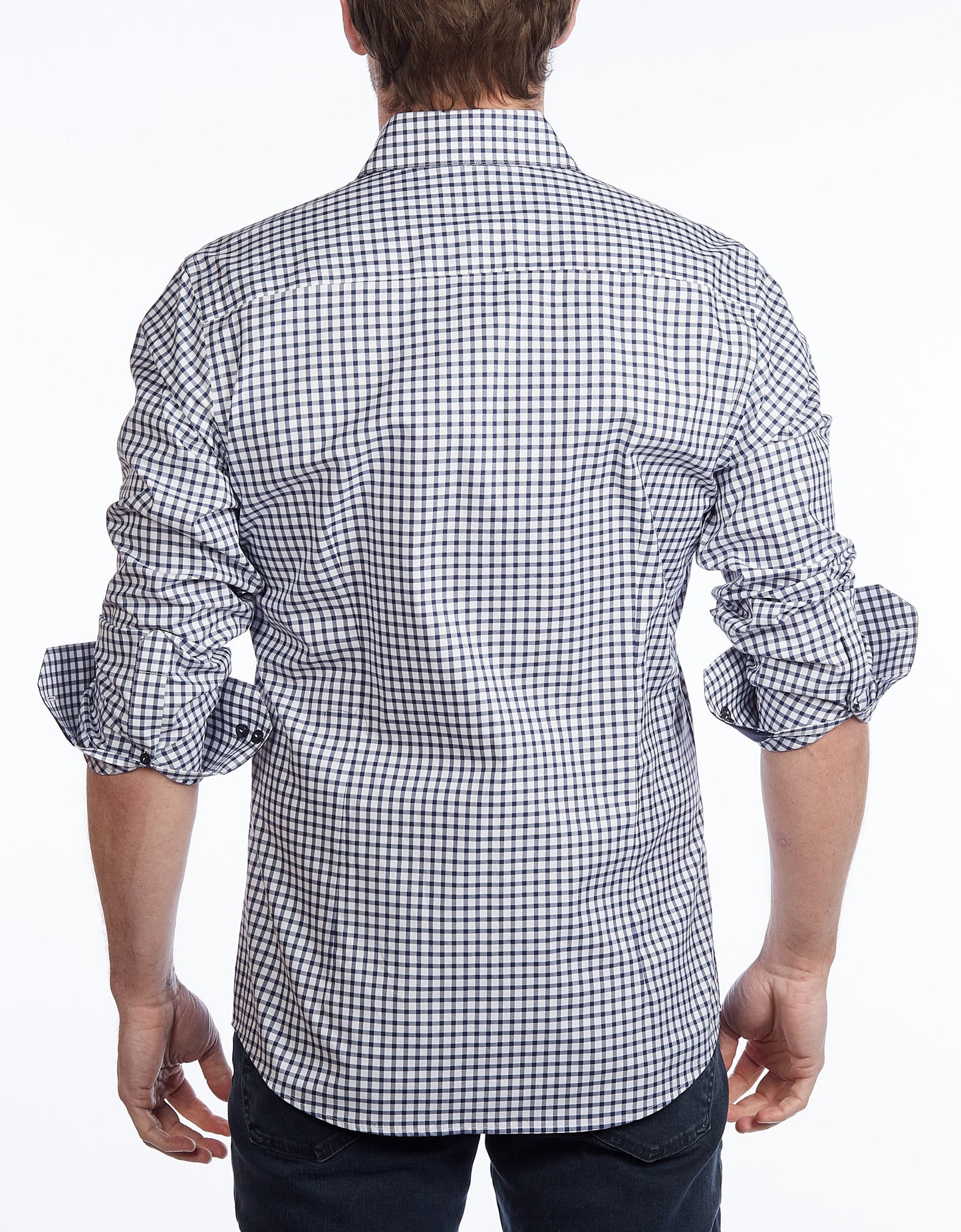Button-Up Shirt //  - Contemporary Fit - contrast  trimming- final sale - Size Small