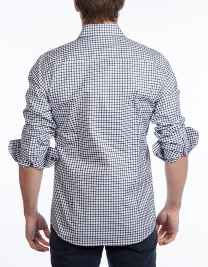 Button-Up Shirt //  - Contemporary Fit - contrast  trimming- final sale - Size Small