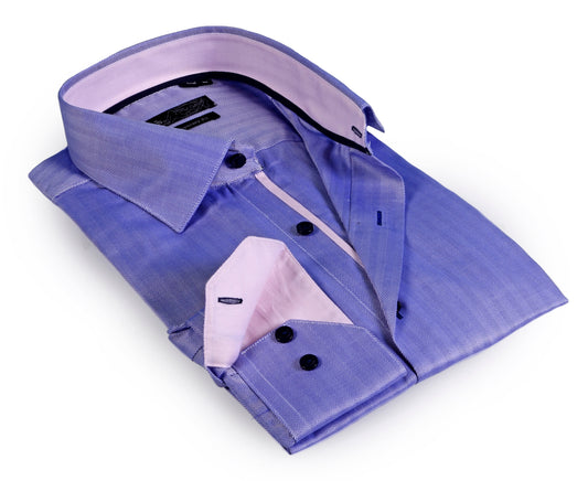 Button-Up Shirt //  - Contemporary Fit - contrast  trimming - final sale - Size Small