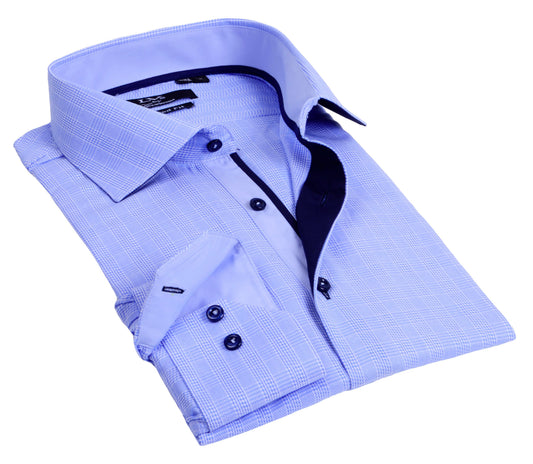 Button-Up Shirt //  - Tailored Fit - contrast  trimming - final sale - Size Small