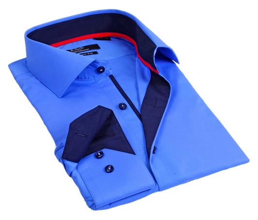 Button-Up Shirt //  - Tailored Fit - contrast  trimming - final sale - Size Small