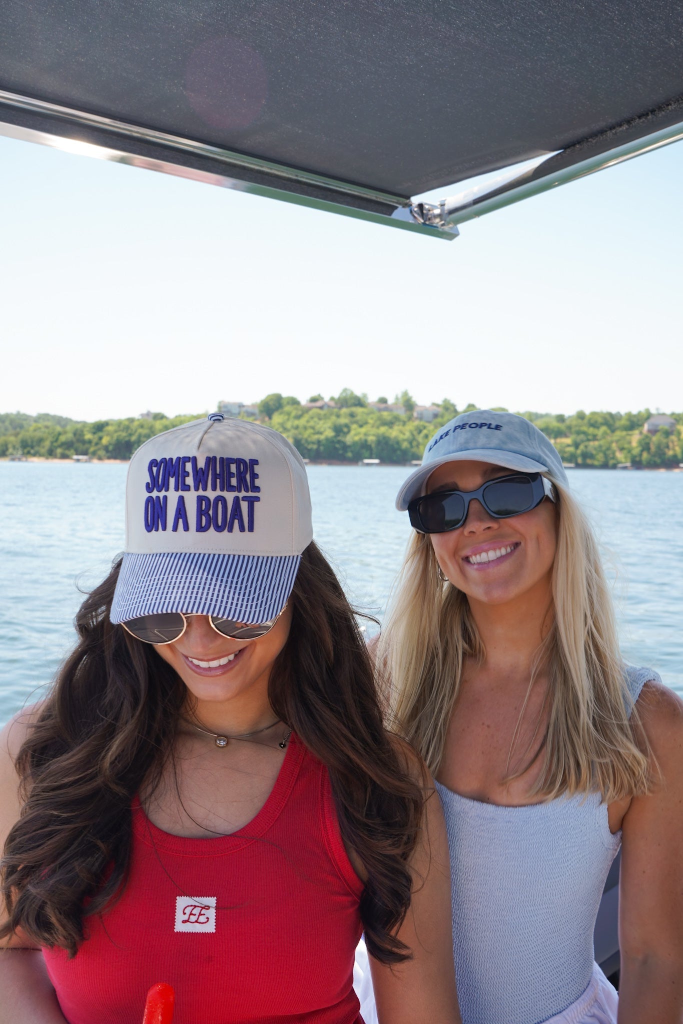 Somewhere On A Boat - Navy Stripe Trucker Hat