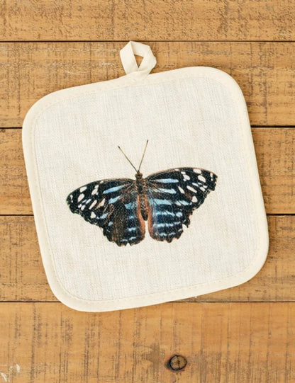 Blue Butterfly Pot Holder, College Student Gift, Mother's Day Gift, Christmas Gift