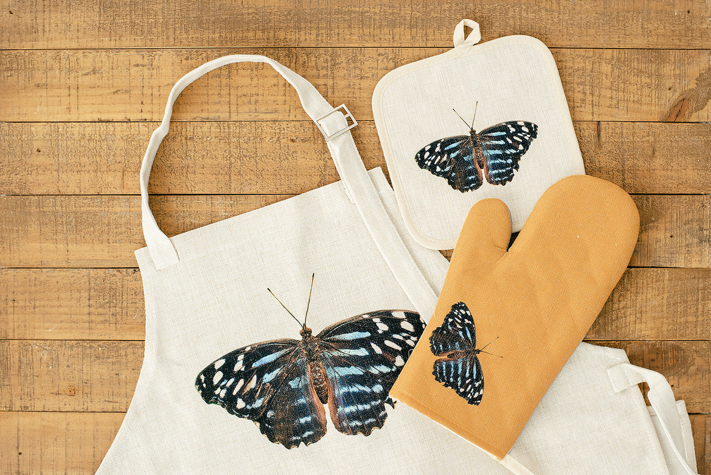 Blue Butterfly Apron, College Student Gift, Mother's Day Gift,Christmas Gift