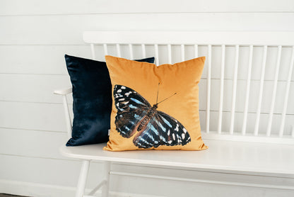 Golden Velvet Butterfly Pillow, College Student Gift, Boho Throw Pillow, Mother's Day Gift,Christmas Gift