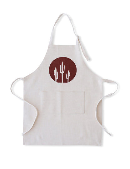 Dark Clay Saguaro Circle Apron, College Student Gift, Mother's Day Gift, Christmas Gift