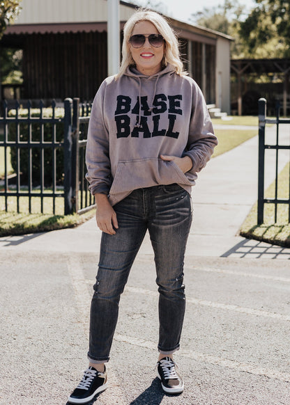 Pre-Order: Baseball Vintage Raglan Hoodie *Zinc (Grey/Purple) (S-3X)