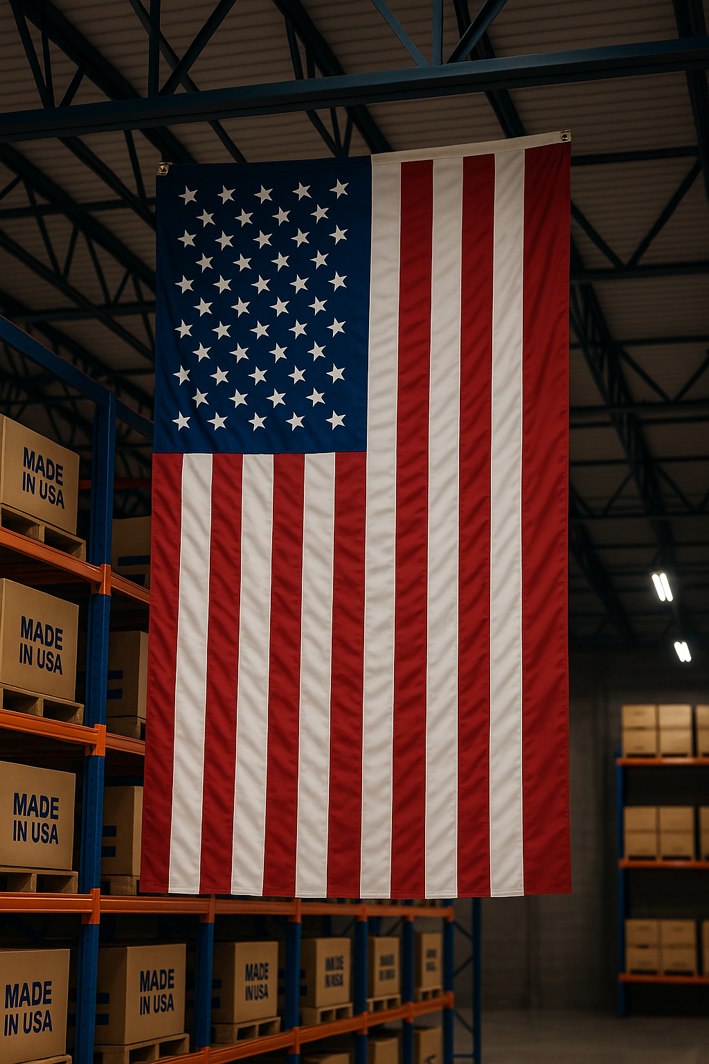 Double Sided American Flag for Vertical Viewing *Made in USA*