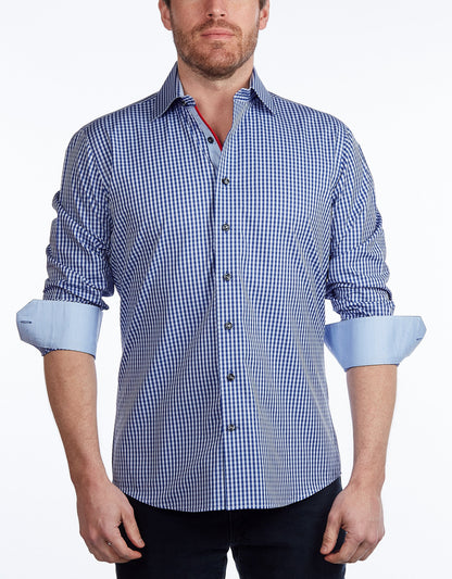 Contrast Collar Button-Up Shirt  -  Contemporary Fit - Contrast trimming - final sale - Size Small