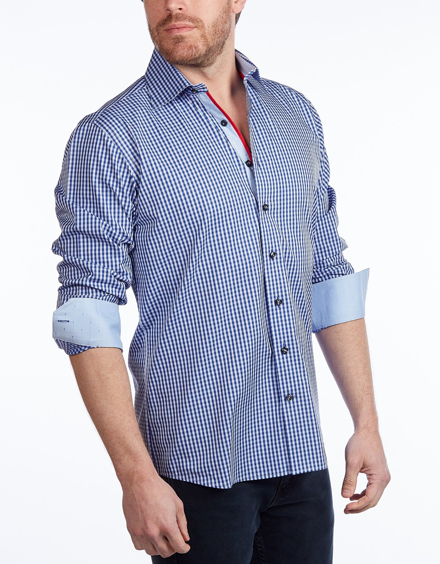 Contrast Collar Button-Up Shirt  -  Contemporary Fit - Contrast trimming - final sale - Size Small