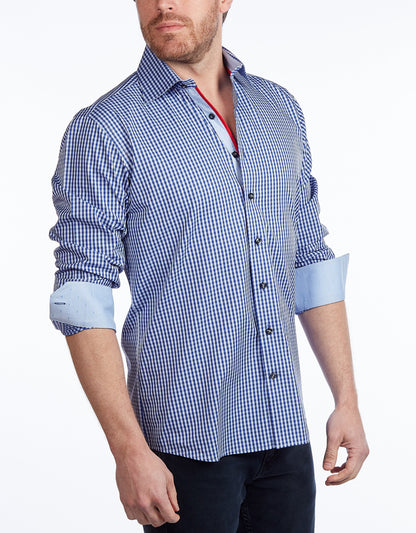 Contrast Collar Button-Up Shirt  -  Contemporary Fit - Contrast trimming - final sale - Size Small