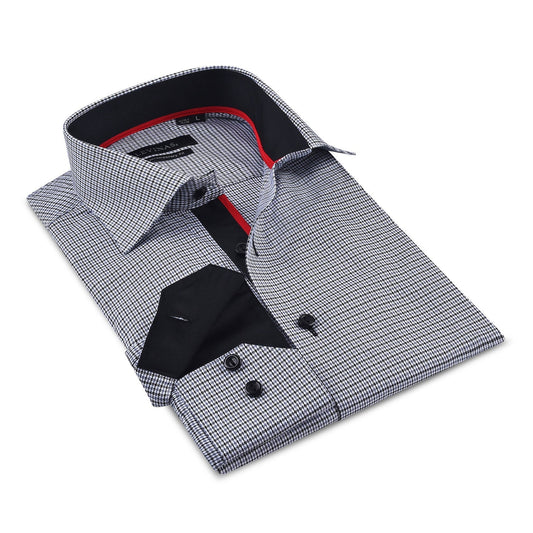 Contrast Collar Button-Up Shirt //  - Contemporary Fit - contrast  trimming- final sale - Size Small